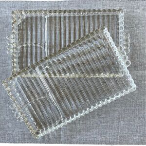 Vintage Orchard Crystal Party Dishes – Clear Glass Serving Trays (set of 2)
